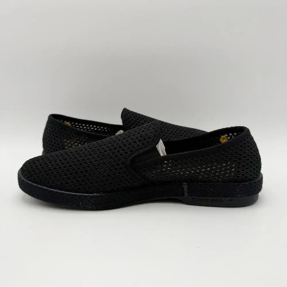 Rivieras Womens Classic Mesh Slip On Shoes Size 7.5 EU 38 Black NIB